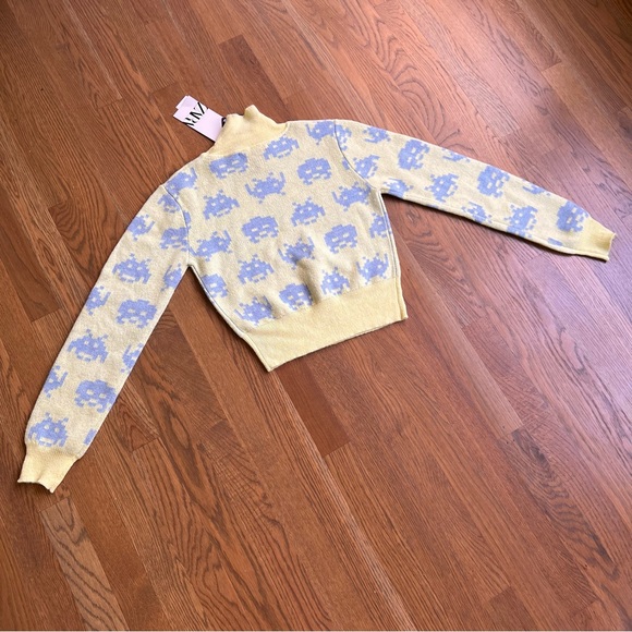 NWT Zara Jacquard Space Invaders Taito Sweatshirt Sweater - Picture 4 of 7